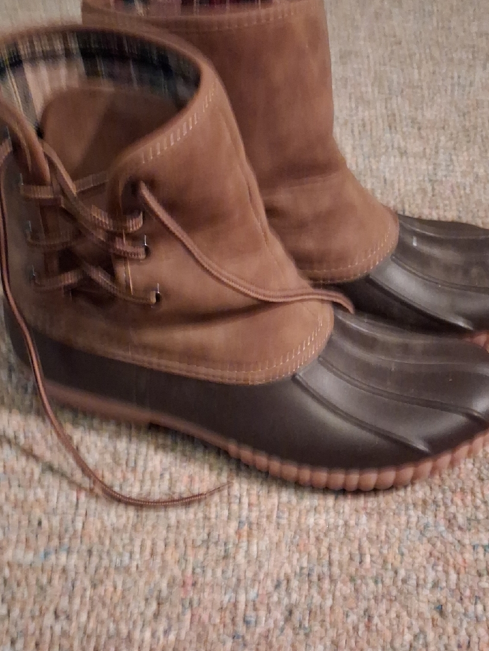 Ladies Brown Waterproof Lace-Up Rain & Snow Boots